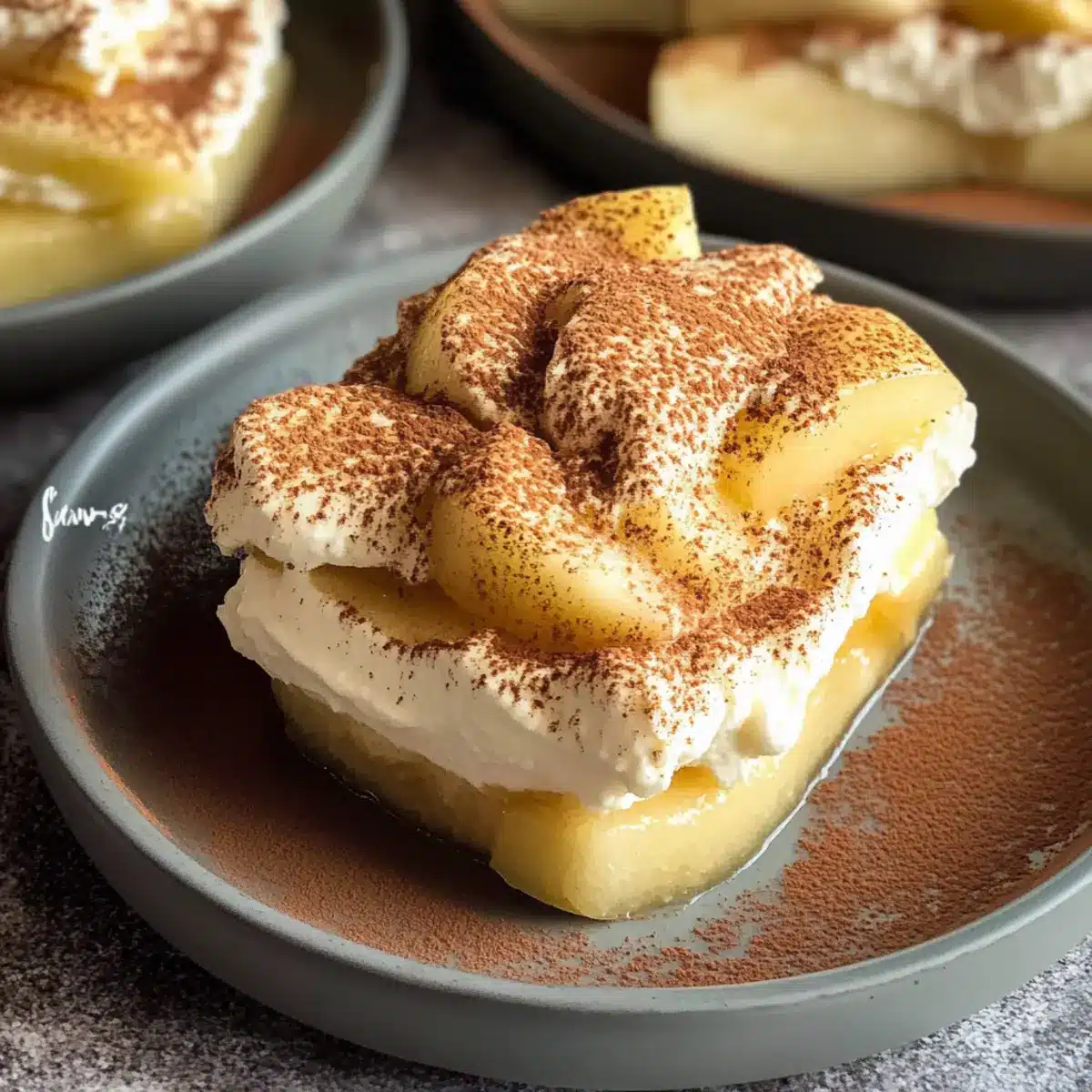 Apfel-Tiramisu mit Apfelmus und Zimt