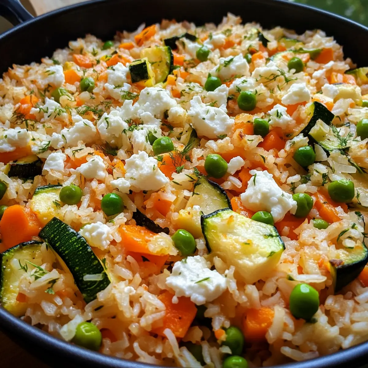 Gebackener Reis mit Feta und Gemüse