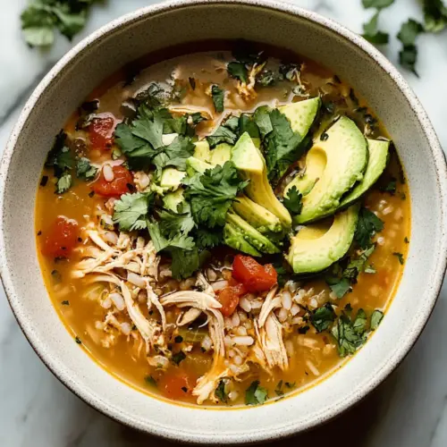 Einfache mexikanische Limetten-Hühnchen-Reis-Suppe