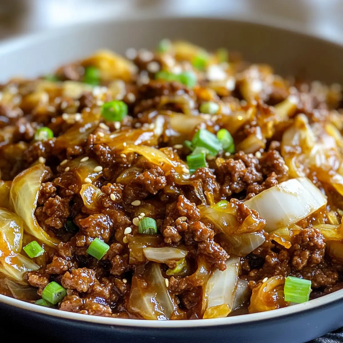 Mongolisches Rinderhackfleisch mit Kohl