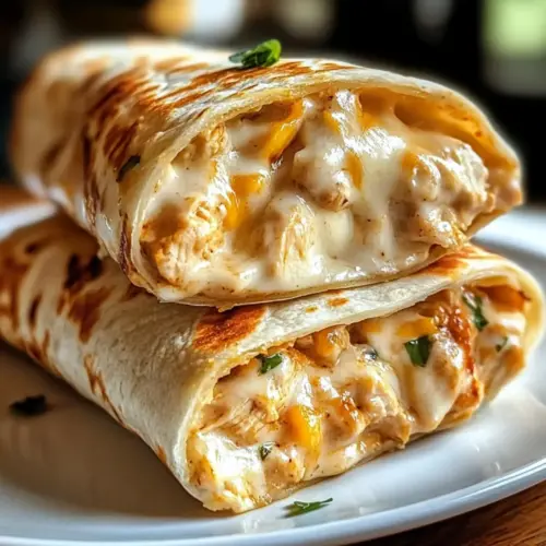 Schnelle Käse-Knoblauch-Hähnchen-Wraps