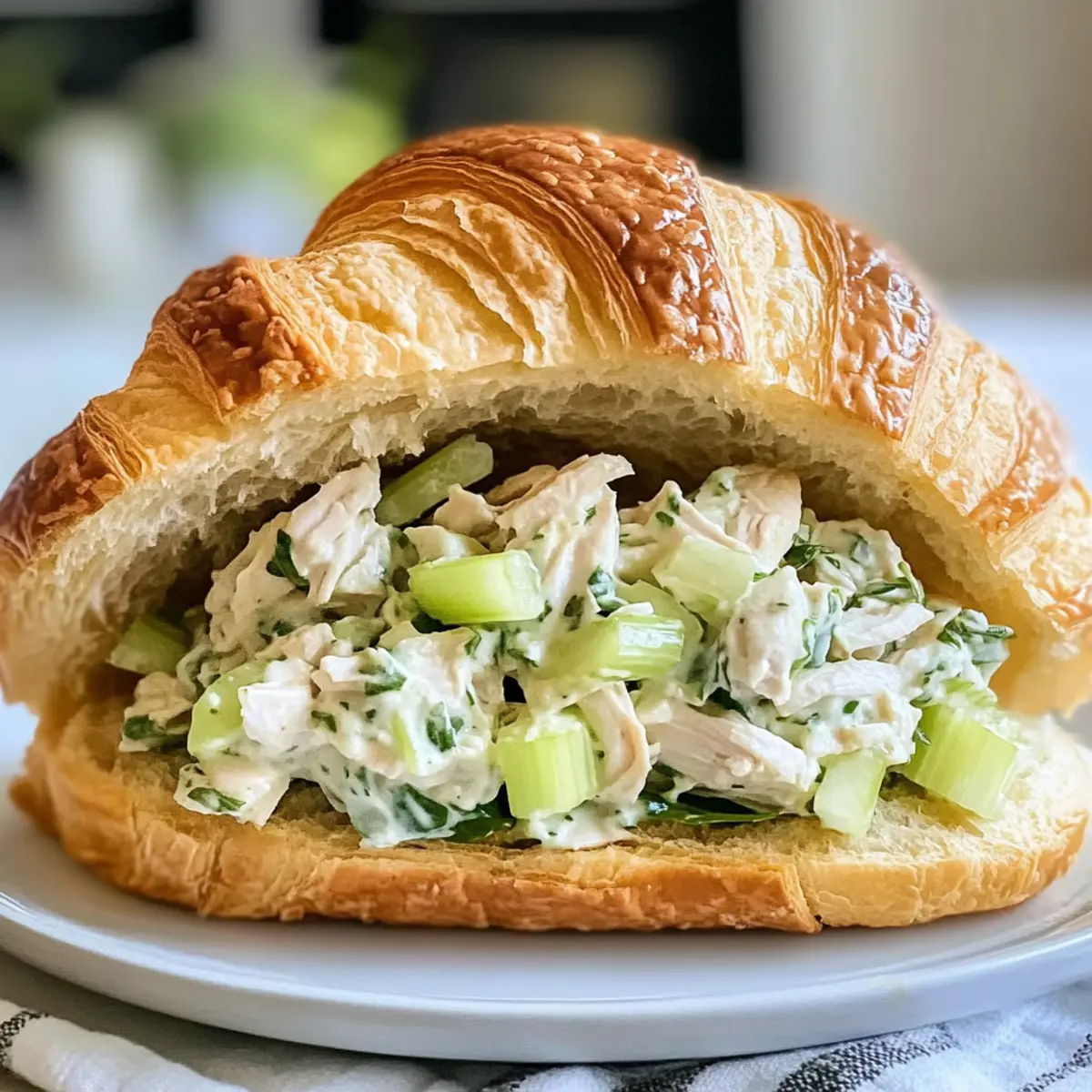 Hühnchen-Salat-Croissant-Sandwich