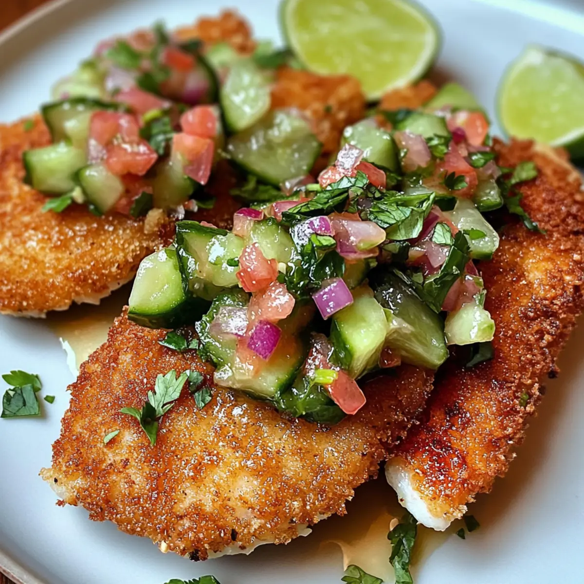 Fisch Mailänder Art mit Gurken-Ceviche