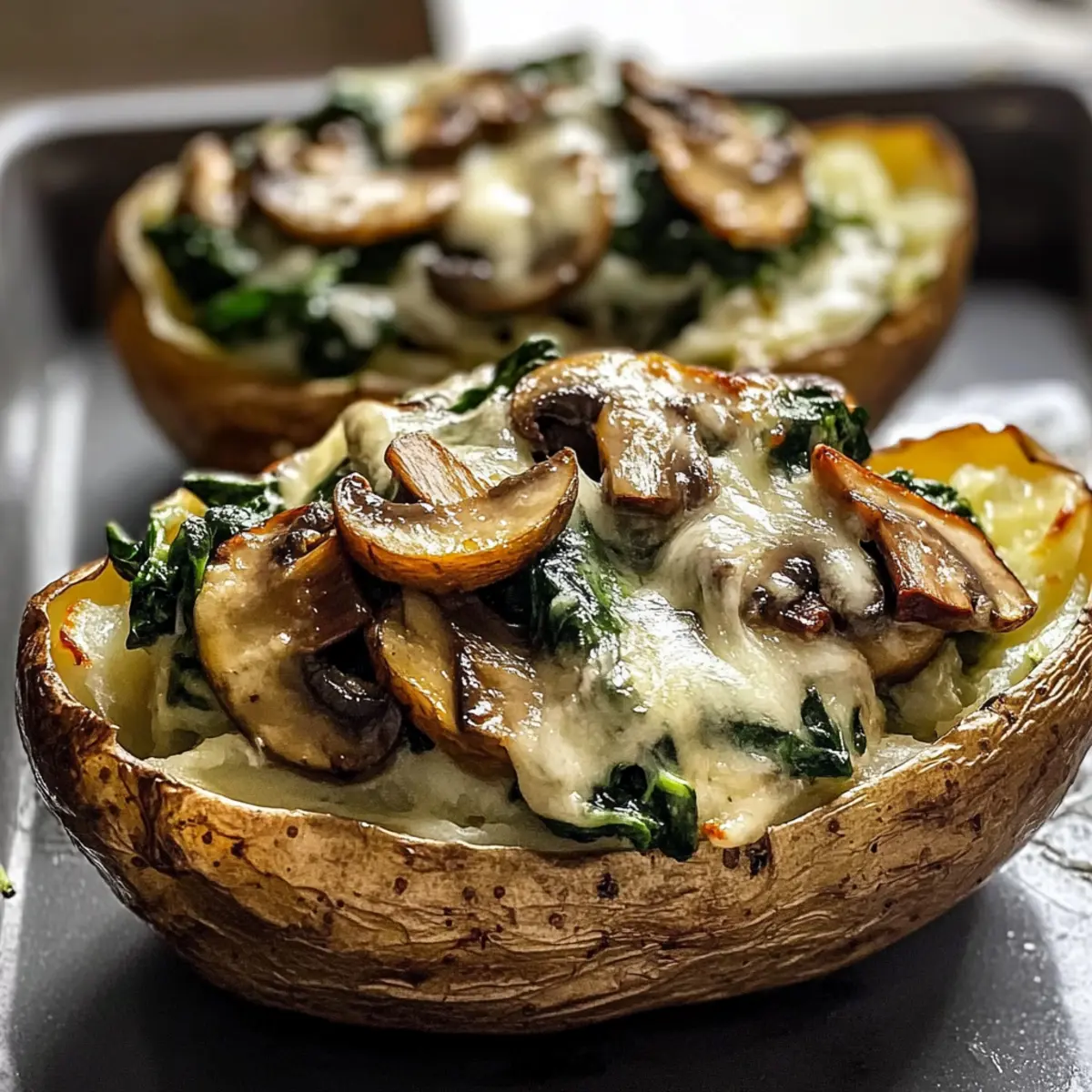 Ofenkartoffeln mit Pilz-Spinat-Füllung