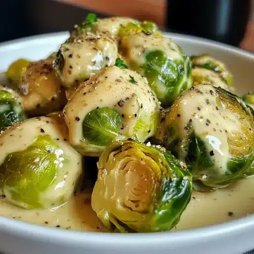 Cremige Rosenkohl in Frischkäse-Senfsauce