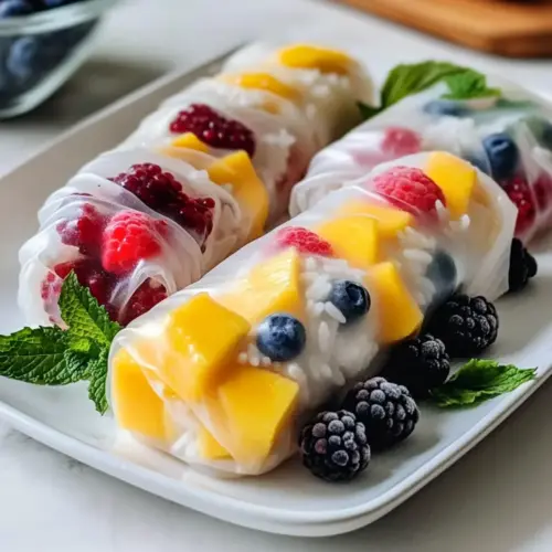 Vegan, süße Sommerrollen mit Kokosreis