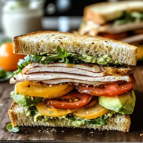 Honig-Senf-Truthahn-Avocado-Sandwich